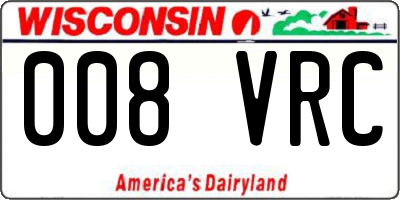 WI license plate 008VRC