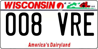 WI license plate 008VRE