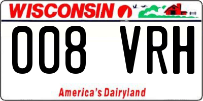 WI license plate 008VRH