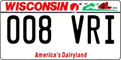 WI license plate 008VRI