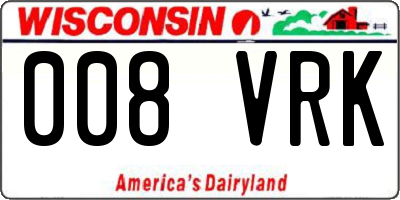 WI license plate 008VRK