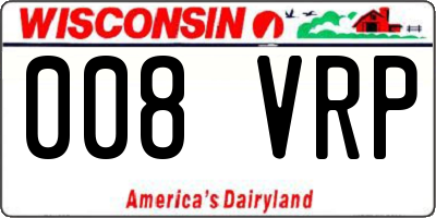 WI license plate 008VRP