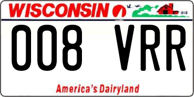 WI license plate 008VRR