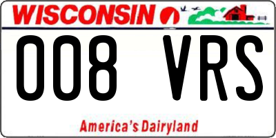 WI license plate 008VRS