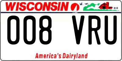 WI license plate 008VRU