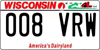 WI license plate 008VRW