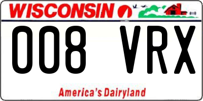 WI license plate 008VRX