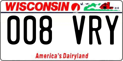 WI license plate 008VRY