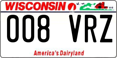 WI license plate 008VRZ