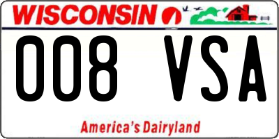 WI license plate 008VSA
