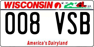 WI license plate 008VSB