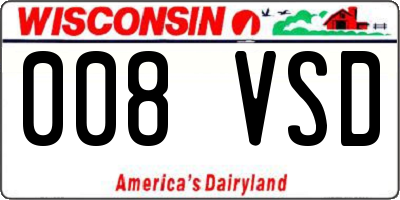 WI license plate 008VSD