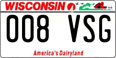 WI license plate 008VSG
