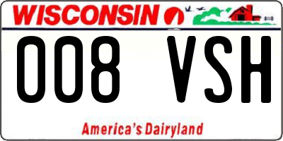 WI license plate 008VSH