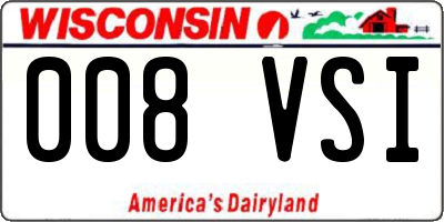 WI license plate 008VSI