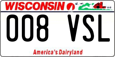WI license plate 008VSL