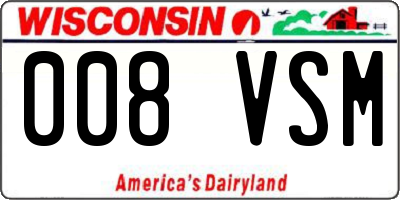 WI license plate 008VSM