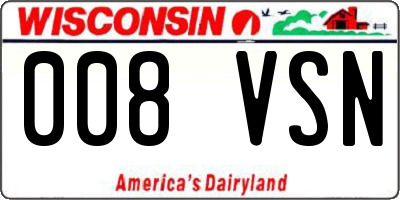 WI license plate 008VSN