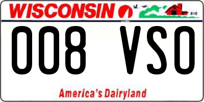 WI license plate 008VSO