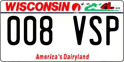 WI license plate 008VSP