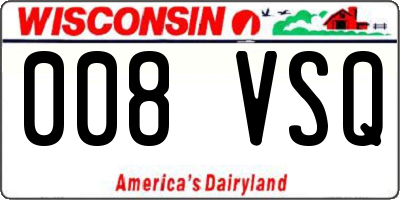 WI license plate 008VSQ