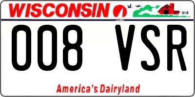 WI license plate 008VSR