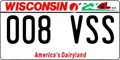 WI license plate 008VSS