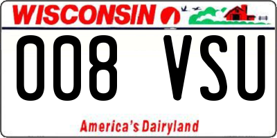 WI license plate 008VSU