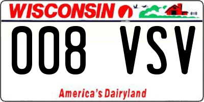 WI license plate 008VSV