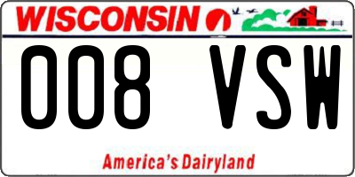 WI license plate 008VSW