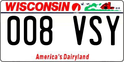 WI license plate 008VSY