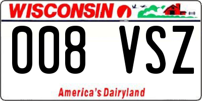 WI license plate 008VSZ