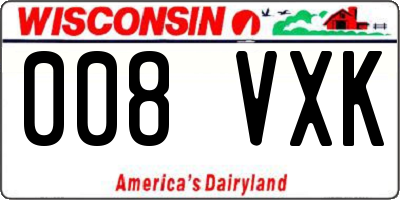 WI license plate 008VXK