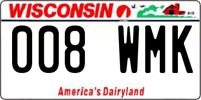 WI license plate 008WMK