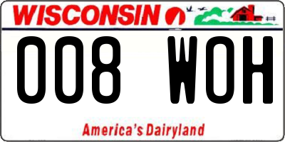 WI license plate 008WOH