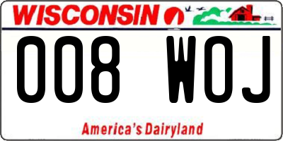 WI license plate 008WOJ
