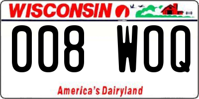 WI license plate 008WOQ