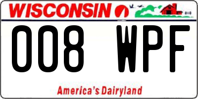 WI license plate 008WPF