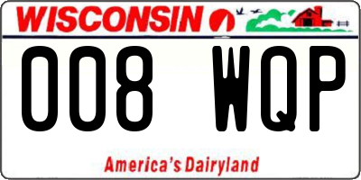 WI license plate 008WQP