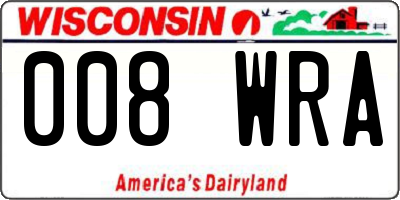 WI license plate 008WRA