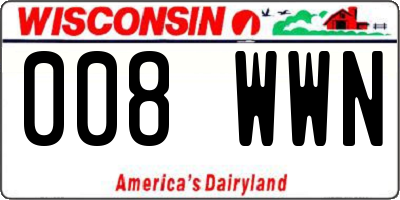 WI license plate 008WWN