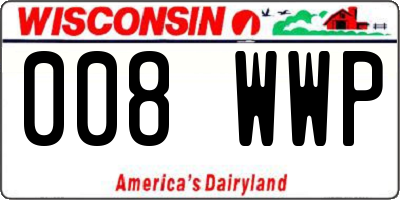 WI license plate 008WWP