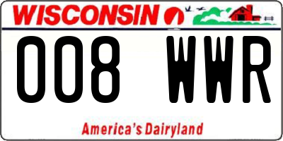 WI license plate 008WWR