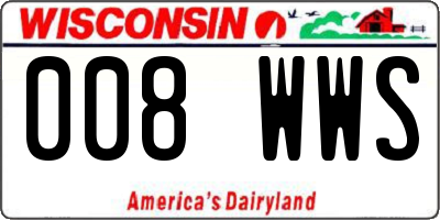 WI license plate 008WWS