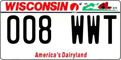 WI license plate 008WWT
