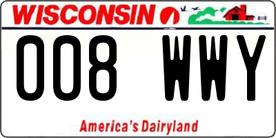 WI license plate 008WWY