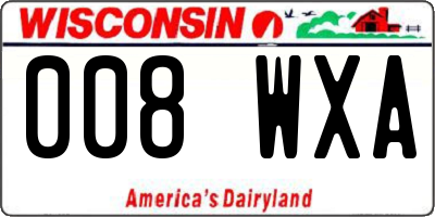 WI license plate 008WXA