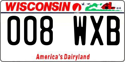 WI license plate 008WXB