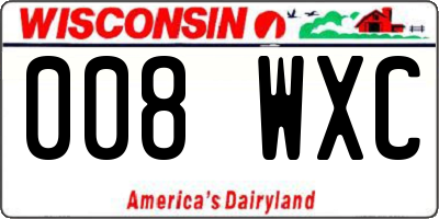 WI license plate 008WXC