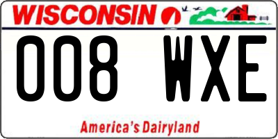 WI license plate 008WXE